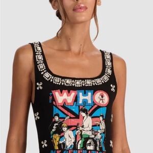Alice+Olivia Breslin Embellished Black Graphic Corset